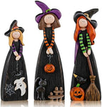 Suzile 3 Pcs Halloween Witch Table Decorations, Wooden Tabletop Figurines by Suzile