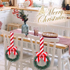 Retrowavy 12 Pcs Mini Christmas Kitchen Cabinet Wreaths with Candy Cane Bow - Image 6