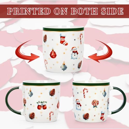 Cabtnca Christmas Mugs, Christmas Mugs Set of 4, Christmas Coffee Mugs, Ceramic Christmas Mug, Holiday Mugs, Xmas Mug Decor, Marry Christmas Gifts for Women Kids, 11 Oz - Image 7