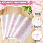 Marspark 100 Sheet Pink Bow Wax Paper for Sandwich Burgers 11.4 x 11 Inches - Image 4