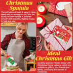 Newtay 10 Sets Christmas Silicone Spatula Cake Spatula Bulk Cooking Scraper with Wooden Handle Xmas Greeting Card Ribbon for Christmas Decoration Holiday Gifts Kitchen Party Favors (Classic Style) - Image 6