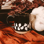 Sweet Water Decor White Ghosts Black Halloween Mugs, 14 oz - Halloween Coffee Mug Dishwasher & Microwave Safe - Fall Mug for Coffee & Hot Cocoa or Seasonal Brew - Black Stoneware Ghost Mugs - Image 4