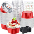 Red Mini Cake Pans with Lids, 5oz Round Mini Loaf Pan ZOXILEN 60Pack by ZOXILEN