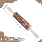 Embossed Wooden Rolling Pin Vine Print 35cm Rolling Pin - Image 2