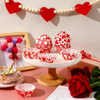 SANNIX 450pcs Valentine's Day Cupcake Liners Red White Love Theme Cupcake Wrappers Paper Wraps Muffin Liners for Valentines Day Wedding Birthday Party Candy Cake Decorations Supplies - Image 3