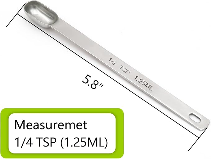3PCS 1/4tsp Single Measuring Spoon, Stainless Steel Long Handle Individual - Image 2