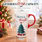 Topadorn Christmas Tree Ceramic Travel Mug with Lid, 17 oz Tall coffee Cup - Image 3