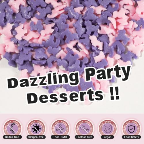 HUEBEATY Puppy Dog Sprinkles with Bone, Pink Purple Cake Sprinkles, 180g - Image 4