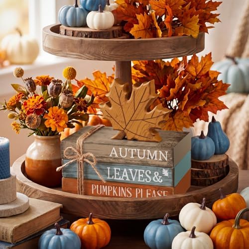 4 Pcs Thanksgiving Autumn Decorations for Home, Maple Leaf Sign - Image 4