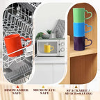 Colorful Ceramic Coffee Mugs Set of 6, 10 Oz Rainbow Cups - Image 3