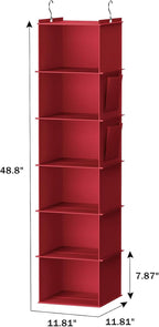 YOUDENOVA Hanging Closet Organizer and Storage, 6-Shelf Closet Hanging Storage - Image 3