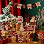 Funnymoom 17 Pcs Christmas Tiered Tray Decor Set Xmas Tray Decorations - Image 4
