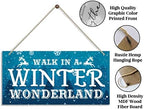 Christmas Door Sign Decor, Walk in a Winter Wonderland, Winter Seasonal Christmas Wall Art Hanging Wooden Sign Merry Xmas Holiday Decorations for Home Outside Indoor - Image 5