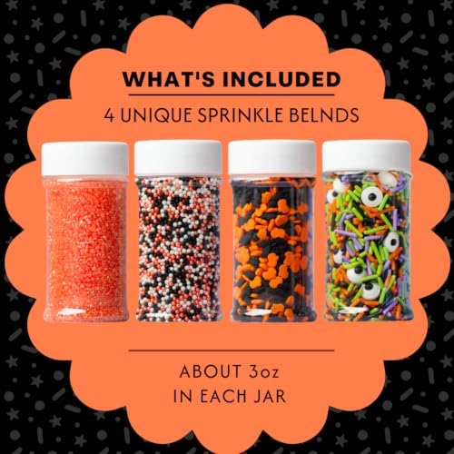 Sweets Indeed Halloween Sprinkles 4 Pack, Sugar & Candy Eyeballs 11.57oz - Image 4