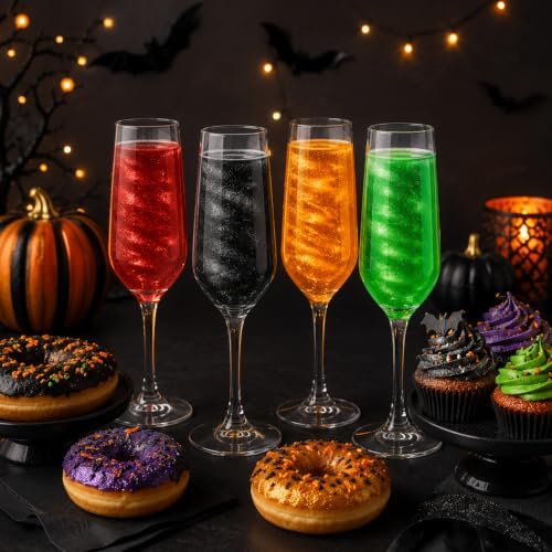 Edible Halloween Glitter for Drinks,4 Colors,Red Black Orange Green Powder - Image 5