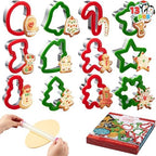 JOYIN 13 PCS Christmas Cookie Cutters in Stainless Steel with 3.5í plus Grip and a Rolling Pin for Xmas Holiday Party Baking Supplies, Snowflake, Gingerbread Cookies Mold and Baking Gift by JOYIN
