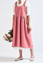 Uaussi Cotton Linen Apron Cross Back Work Apron - Image 2
