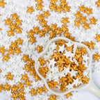 Edible Candy Star Sprinkles for Cake Decorations,Gold White Sprinkle Mix - Image 2