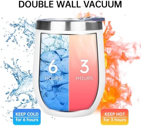 MEZMUT 12oz Insulated Wine Tumbler Glass Bulk with Lid(White,4 Pack) - Image 3