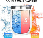 MEZMUT 12 Oz Insulated Wine Tumbler with Lid Double Wall Vacuum Stainless Steel Wine Glass Coffee Mug Insulated Tumbler Cup for Champaign, Cocktail, Beer (White, 1 Pack) - Image 5