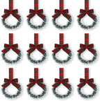 Retrowavy 12 Pcs Small Christmas Kitchen Cabinet Wreaths with Ribbon by Retrowavy