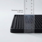 QWORK 12"x6" Black Rubber Bar Mat – 6 Pack Non-Slip Drainage Pad - Image 3