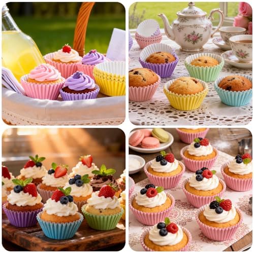 600 Pack Pastel Cupcake Liners Colorful Cupcake Wrappers Baking Cup Standard Size Muffin Liners for Spring Easter Baby Shower Wedding Birthday Pride Party Candy Cake Decorations Supplies - Image 7