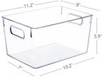SKTEET Set of 8 Large Clear Plastic Storage Bins, Storage Containers - Image 6