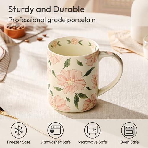 18 oz Large Ceramic Coffee Mug, Porcelain Tea Cup with Big Handle - Image 2