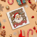 Leopard Christmas Decor, Santa Claus Christmas Wooden Sign Decorations - Image 4