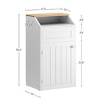 YATINEY Trash Cabinet, Freestanding Trash Can Cabinet, Wooden Recycling - Image 2