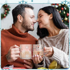 Tioncy 4 Pcs Christmas Snowman Glass Mugs, 12 oz Winter Coffee Cups - Image 6