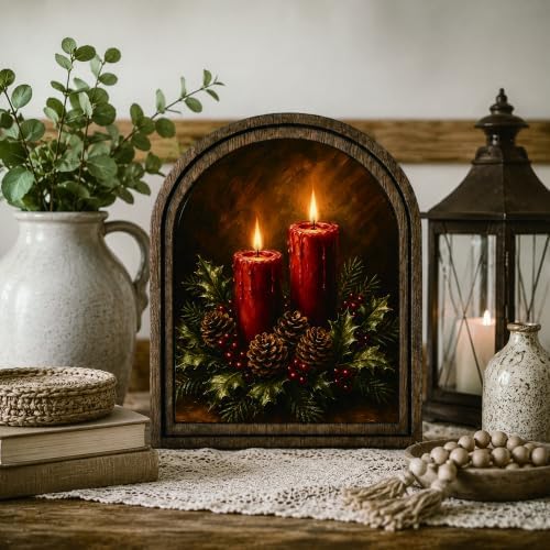 Christmas Candle Arched Table Sign, Rustic Farmhouse Holiday Decor - Image 7