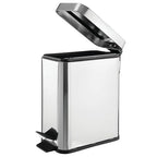 mDesign Small Modern 1.3 Gallon Rectangle Metal Lidded Step Trash Can, Compact - Image 7