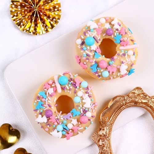 Edible Unicorn Sprinkles, 4.23 oz Pastel Sprinkles Pink Blue Purple Pearl Sugar Jimmies Nonpareils Sprinkles for Cake Decorating Cupcakes Cake Topper Candy Cream Cookie - Wedding Birthday Party Celebrations - Image 3