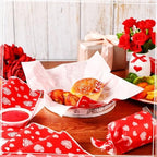 Marspark 100 Sheet Red Heart Wax Paper for Food Wrapping 11.4 x 11 Inch - Image 2