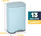 FDW | 13 Gallon Trash Can with Lid | Blue | Fingerprint-Proof | Made of Brushed - Image 7