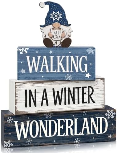 4 Pcs Christmas Table Decorations, Blue Christmas Decor Indoor by Golibra
