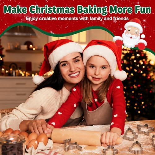 12 Pcs Christmas Cookie Cutters Set, Stainless Steel Holiday Cookie Molds - Image 7