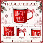 6 Pcs Christmas Mugs Gifts Bulk Red White Hot Cocoa Mugs Gifts - Image 3