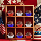 400pcs 4th of July Mini Foil Cupcake Liners Red Blue Silver - Image 4
