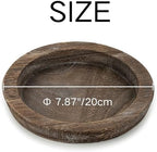 Hanobe Round Wood Candle Holder Trays, Small Coffee Table Centerpiece, 7.8" - Image 6