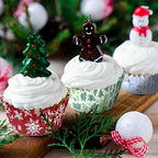 CHENGU 600 Pieces Christmas Cupcake Wrappers, Candy Santa Claus Cupcake Liners Snowman Xmas Colorful Paper Baking Cups for Cake Make Baking Supplies, 6 Styles(Candy Styles) - Image 5
