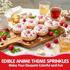 Edible Confetti Sprinkles,Pink Red White Round Sprinkle for Cake Decorating - Image 2