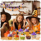 Halloween Cupcake Liners with Toppers Picks, Standard Wrappers Cupcake Disposable Baking Cups Muffin Liners for Halloween Party Decorations Supplies (150 Liners & 150 Toppers) - Image 6