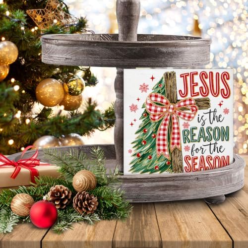 Christian Christmas Decor, Jesus is the Reason for the Season Wooden Sign - Image 7