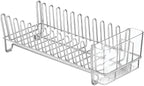 mDesign Kitchen Sink Dish Drainer – Small Metal and Plastic Dish Rack - Image 5