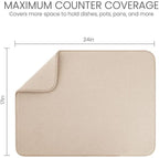 Bellemain XL Dish Mat 24" x 17" Microfiber Dish Drying Mat, Super absorbent - Image 2