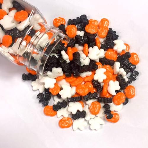 Sentovac Halloween Pumpkin Bat Ghost Sprinkle Edible for Cake Decorating Sugar Candy Cookie Cupcake Topper Baking Decorations Halloween Christmas Supplies - Image 3