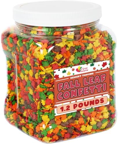 Fall Sprinkles - 1.2 Pounds - Fall Leaf Shaped Sprinkles for Baking by AGreatSurprise